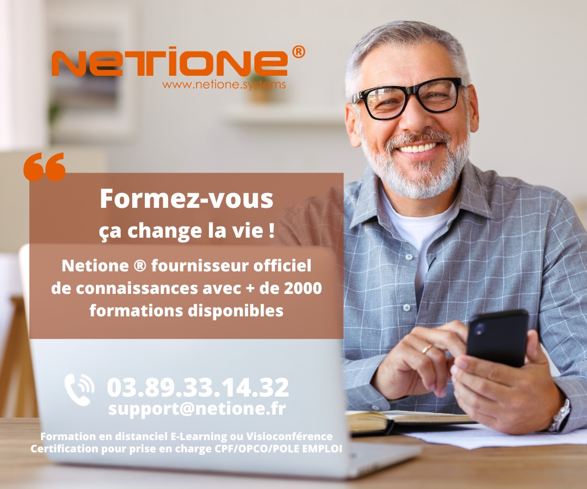 Netione fournisseur officiel de connaissances avec plus de 2000 formations disponibles - Bureautique