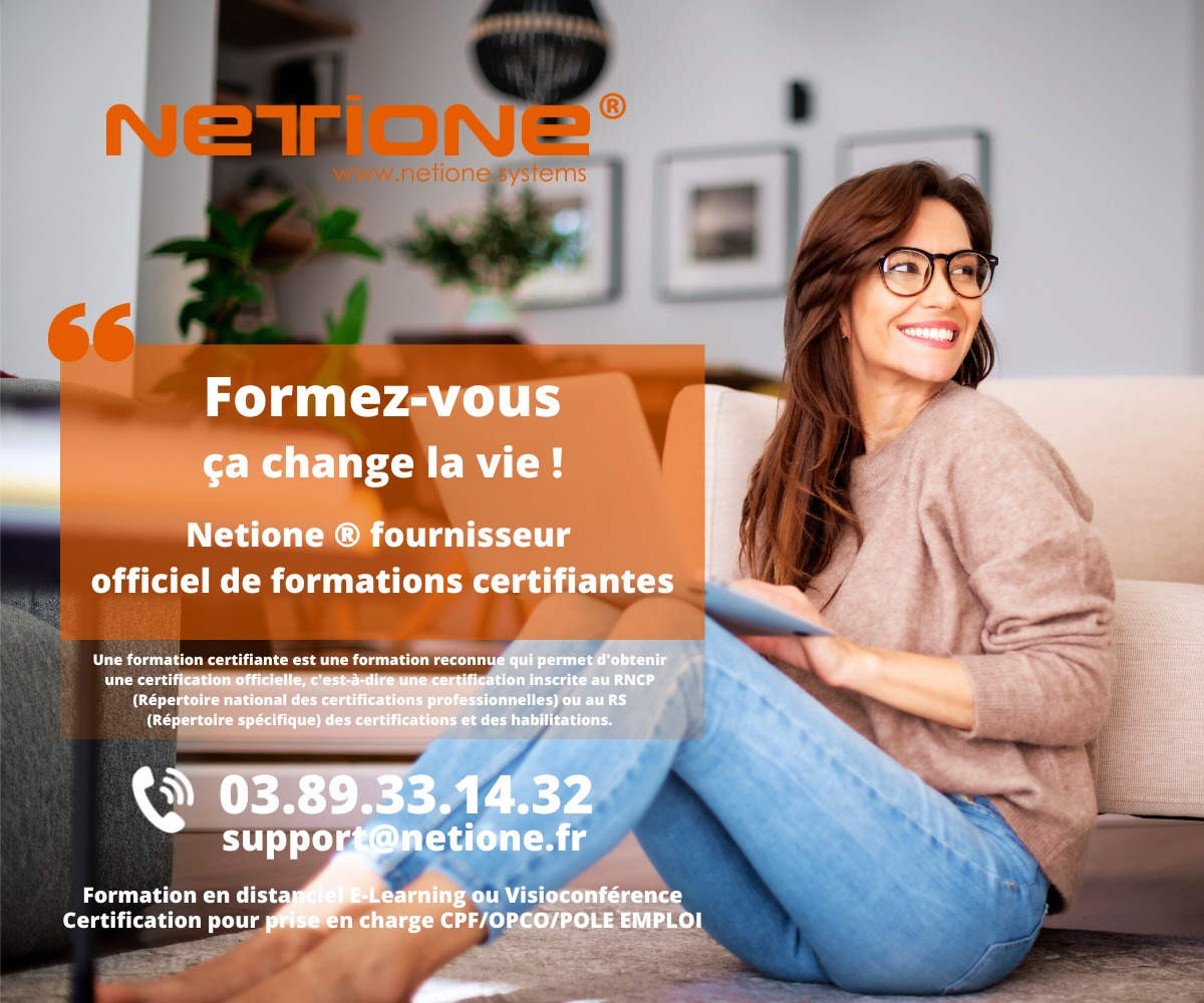 Netione fournisseur officiel de connaissances avec plus de 2000 formations disponibles - Formation en distanciel