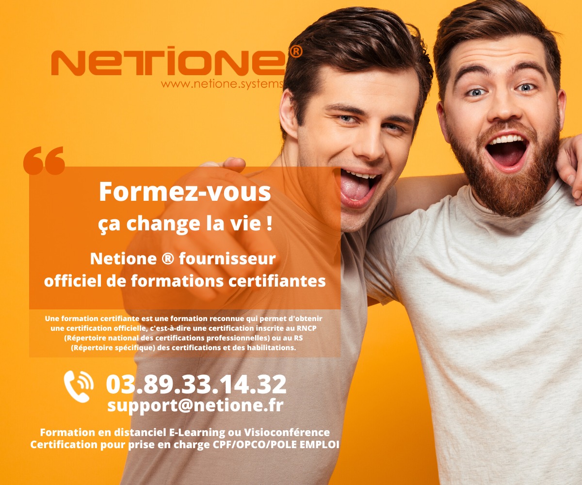 Netione fournisseur officiel de connaissances avec plus de 2000 formations disponibles - Formation EXCEL Avancé