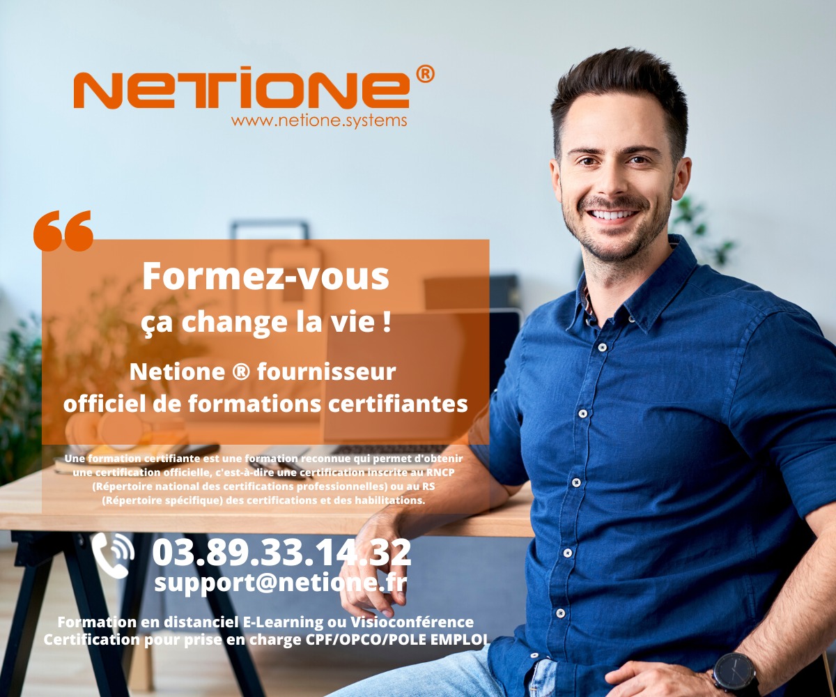 Netione fournisseur officiel de connaissances avec plus de 2000 formations disponibles - Modélisation et Impression 3D