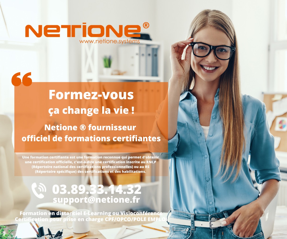 Netione fournisseur officiel de formations certifiantes pour la reconversion